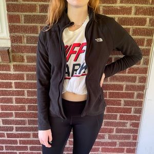 North Face Women’s Black Fleece Zip Up - size S